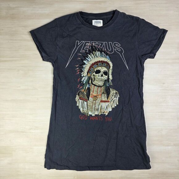 Yeezus Other - Yeezus God Wants You Tour Merch Shirt Mens Small Black Skull Native Graphic Tee
